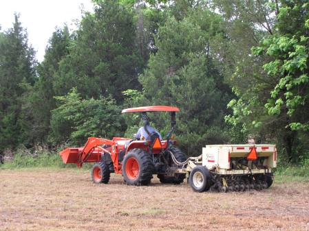Planting meadow with Truax seed drill 1